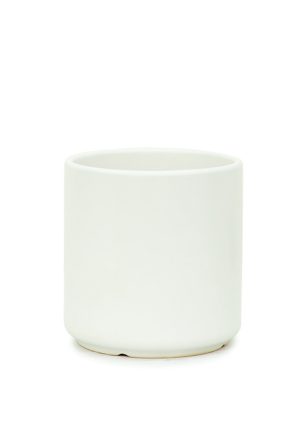 Cylindrical Ceramic Planter, White 5