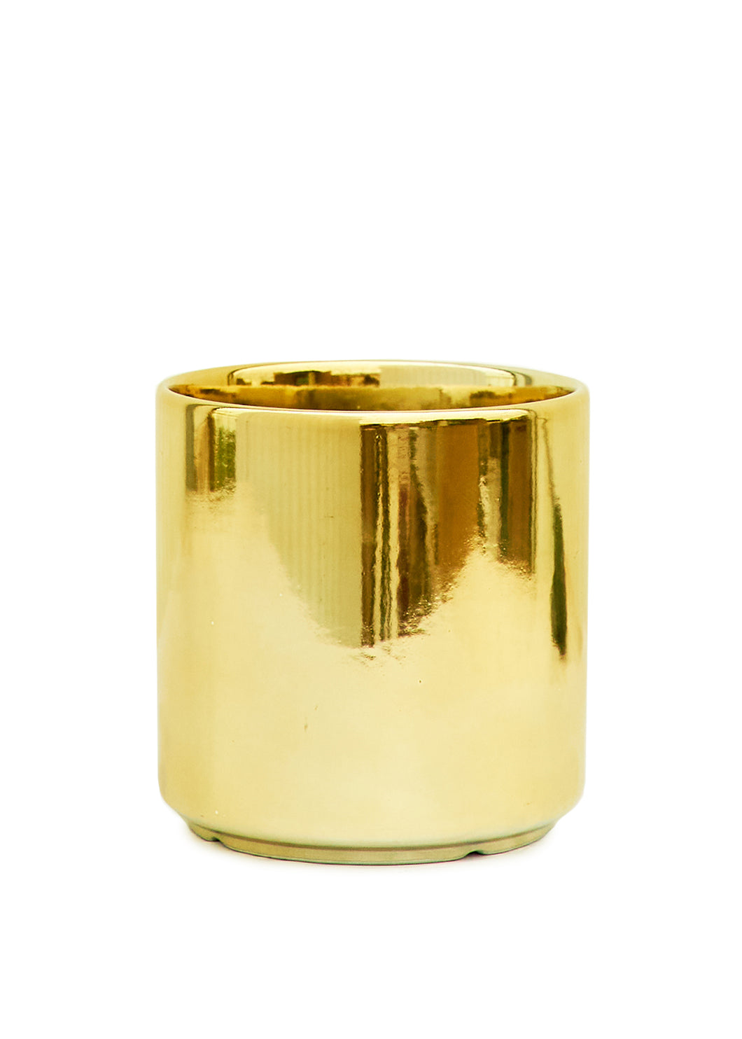 Cylindrical Ceramic Planter, Gold 5